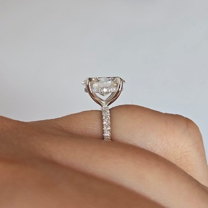 2 Carat Oval Lab Grown Diamond Engagement <b>Ring</b> Solid 14K Gold <b>Thin</b> Band Minimalist Solitaire Bridal Wedding for Certified VVS-VS - Product Image 1