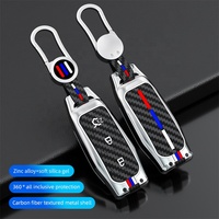 Étui à clés en silicone en alliage de zinc pour voiture Ford Fusion Mondeo Mustang F-150 Explorer Edge 2017 2018 Protection de clé de style de voiture