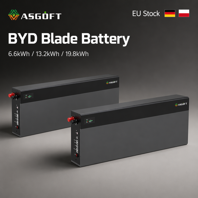 EU Stock 48V 51.2V Low Voltage LiFePO4 Battery 5kWh 6.6kWh 10kWh 15kWh 20kWh 30kWh BYD Blade Home Solar Energy Storage Stackable