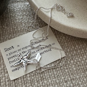 S925 Korean Minimalist Trendy Summer Starfish Necklace Collarbone Chain Wholesale - Product Image 3