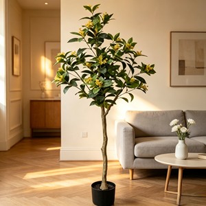 Fragrant-looking artificial <b>sweet</b> osmanthus branch with clustered tiny blooms for moon festival & tea table decor - Product Image 4