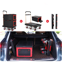 Chariot à plateforme pliable portable en nylon plastique personnalisable OEM ZOOYA, six roues, garantie 1 an, cadre 100x600mm