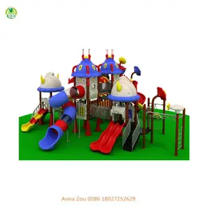 Conjuntos de jogos da comunidade do parque super grande, equipamento infantil do campo de jogos, crianças ao ar livre