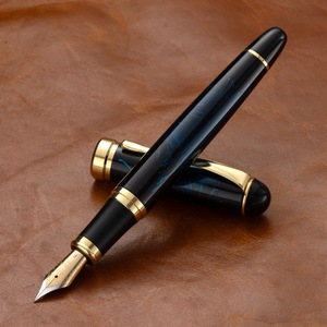 Penna Stilografica di Lusso in Metallo con Pennino Bicolore da 1mm, Corpo in Metallo, Cappuccio a Scatto per Affari <span class=keywords><strong>e</strong></span> <span class=keywords><strong>Calligrafia</strong></span> - Product Image 3