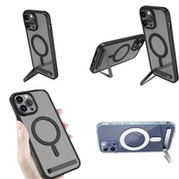 Casing Pelindung Magnetik Transparan dengan Penyangga untuk iPhone 17 Air 16 Pro Max 15 14 13 12 Plus 11, Grosir Casing Ponsel