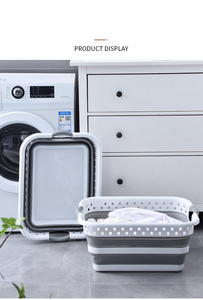Space Saving Pop up <strong>Small</strong> Folding Storage Container Plastic Collapsible Laundry <strong>Basket</strong> Foldable Laundry <strong>Basket</strong> with <strong>Handle</strong> - Product Image 2
