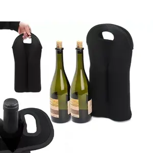 حقيبة مخصصة مقاومة للماء وصديقة للبيئة معزولة من النيوبرين تُحمل باليد لحماية النبيذ الأحمر وتوضع في مشروبات الزجاجات متعددة