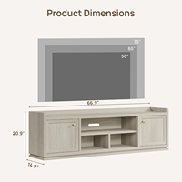 Mueble de TV Moderno y Amplio, Centro de Entretenimiento, Color Gris Roble Blanco, Consola de TV con Ranuras 3D para Sala de Estar, Mueble para Equipos Multimedia