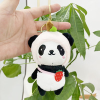 Porte-clés en peluche Panda mignon, personnalisé, doux, petit, forme 3D, cadeau promotionnel, vente en gros, poupée pour machine à griffes
