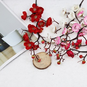 Flor Artificial de Ciruelo Rojo Estilo Chino para Decoración de Pasteles, Cumpleaños, Bodas, Hogar, Flor de Seda Reutilizable para Arco - Product Image 4