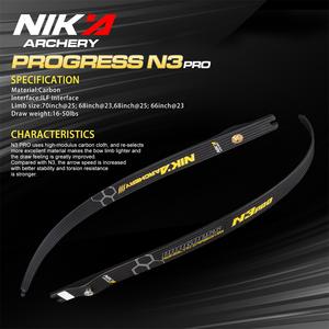 Nika Archery N3 PRO Recurve <span class=keywords><strong>Limbs</strong></span> Carbon Fiber ILF Recurve Boog Lemmen - Product Image 2