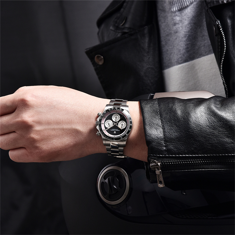 PAGANI DESIGN luxe nouveau classique montre à Quartz pour hommes lunette en céramique acier inoxydable étanche horloge verre saphir chronographe