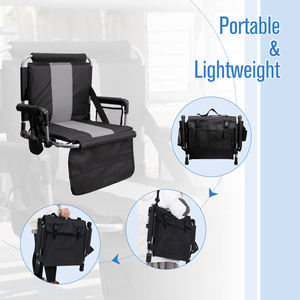 Vente en gros de chaise légère et portable pliante <span class=keywords><strong>pour</strong></span> équipe de stade avec porte-gobelet, sac en maille, crochets <span class=keywords><strong>pour</strong></span> cacher, <span class=keywords><strong>coussin</strong></span> de dossier - Product Image 4