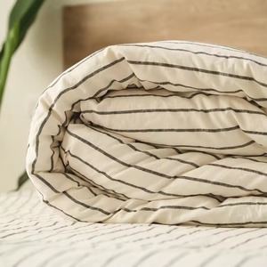 Ensemble de literie minimaliste pour la maison, toutes saisons, 100% coton, comprenant drap plat et housse de couette, literie universelle - Product Image 4