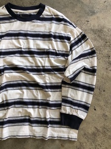 Camiseta de Manga Larga a Rayas para Hombre, Corte Regular, Cuello Redondo, Tejido de Algodón, Estilo Casual con Ribete en Contraste - Product Image 3