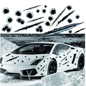 Боковые 3D наклейки для автомобиля, забавные наклейки с отверстием в виде пули, украшение для автомобиля, мотоцикла, наклейка, Стайлинг автомобиля для Adesivi Per Auto