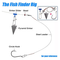 Hameçon circulaire personnalisable 6/0 8/0 avec ligne de pêche monofilament de 60 lb et glissières de lest pour la pêche au bar rayé en surfcasting, en mer et en bateau