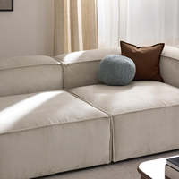 Canapé d'angle modulable en velours côtelé 4 places, style moderne et minimaliste, avec rembourrage en éponge, pour hôtels, villas, maisons et appartements