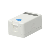 Kotak Keystone Jack Permukaan 1-Port untuk Jack Keystone RJ45 UTP/FTP Cat8/Cat6a/Cat6/Cat5e