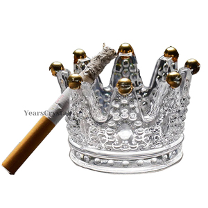 YearsCrystal Irregular Shape Crystal Ashtrays Elegant Romantic Crown Glass Crystal Ashtray