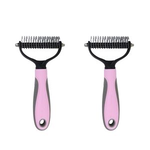 Hot Selling <b>Pet</b> Grooming <b>Brush</b> and Metal Comb Undercoat Rake for Cats and Dogs Comb Grooming Tools - Product Image 2