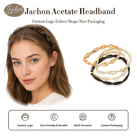 Jachon Elegant New Acetate Cross Twist Design Simple Thin Headband Hair-Pressing Headwear untuk Wanita Aksesoris Rambut dengan Gigi Jepit