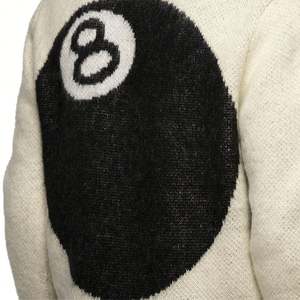 Diseño personalizado Jacquard logo Casual cuello redondo manga larga suéter de punto Jersey algodón Mohair suéter hombres - Product Image 5