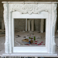 Cheminée en marbre blanc naturel de style victorien, sculptée à la main, pour décoration intérieure de villa, design d'usine, vente chaude