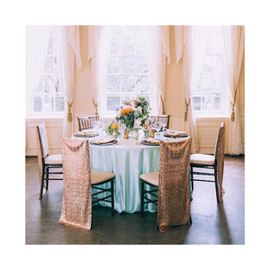 Ceintures de chaise de banquet réutilisables durables avec housse de chaise en organza Bling pour fêtes, mariages, usage domestique et événements - Product Image 1