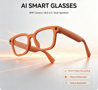 Lunettes intelligentes de traduction en temps réel par IA, connexion sans fil, caméra 8MP, verres anti-lumière, prise en charge de la traduction simultanée