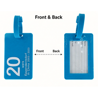 Étiquette de bagage en silicone avec logo personnalisé, étiquette de sac de voyage en PVC souple, cadeau promotionnel d'entreprise avec boucle pour valises