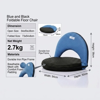 Chaises pliantes portables réglables à siège bas pour plage et pique-nique, en acier, avec assise en mousse et maille, 54x50x38cm, 2.7kg
