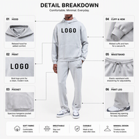 Ensemble de survêtement sportif pour homme avec logo personnalisé OEM, 2 pièces, sweat-shirt et pantalon de survêtement, ensemble athleisure, sweat-shirt surdimensionné, fabricant de survêtements