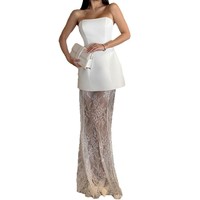 Summer New Waist Tube Top Vest High Waist Lace Long Dress Women's Two-Piece Set Design Fashion Style