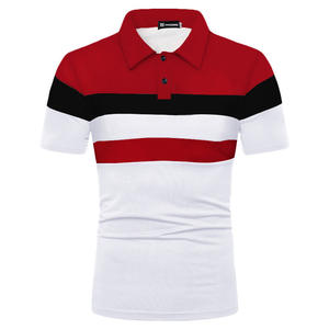 Polo <span class=keywords><strong>a</strong></span> Maniche Corte da <span class=keywords><strong>Uomo</strong></span> Estiva in Cotone con Design Patchwork <span class=keywords><strong>a</strong></span> Colori e Colletto Casual <span class=keywords><strong>a</strong></span> <span class=keywords><strong>Righe</strong></span> per Golf - Product Image 2