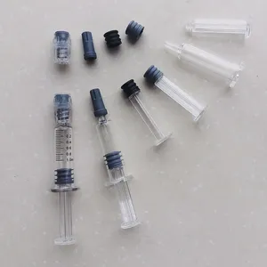 1ml Glass Luer Lock Syringe With Plastic Plunger Empty Cosmetic Applicator With Rubber Cone Syringe