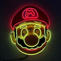 T-Worthy Halloween LED masque facial lumière colorée clignotant brillant EL fil Cosplay Costume fête nouveau Design plastique/PC matériel