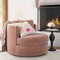 Canapé en tissu velours moderne Yicheng, coussins blancs, base en bois, fauteuil lounge, fauteuil individuel, provenant d'un fournisseur chinois