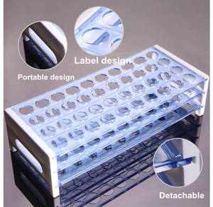 HAIJU 실험실 13mm 16mm 18mm 다중 사용 50 Wells 실험실 플라스틱 시험관 선반/혈액 관 선반 - Product Image 5