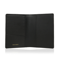 Portefeuille de passeport en cuir de veau italien à motif Saffiano, style professionnel, vente en gros OEM, livraison directe