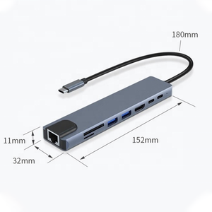 محطة إرساء متعددة المنافذ من النوع <span class=keywords><strong>C</strong></span> عالية الجودة 8 في 1 مع 4K HD I USB3.0 RJ45 SD TF PD - Product Image 4