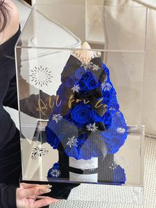 Boîte cadeau en acrylique avec <span class=keywords><strong>rose</strong></span> éternelle de qualité supérieure, faite à la main - Décoration pour Noël, la remise des diplômes, la Saint-Valentin - Product Image 4