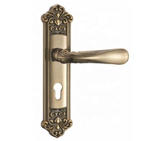 Poignée de porte de luxe moderne en alliage de zinc avec serrure à mortaise double panneau et double levier pour chambre à coucher