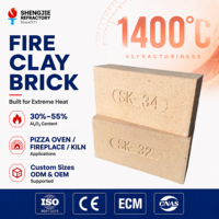 Briques réfractaires personnalisées SK34 SK32 pour four à pizza extérieur 1420 ° Matériau réfractaire à faible conductivité thermique