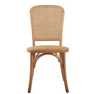 Rattan wood dining chair solid wood design french style wood chairs high quality chair rattan