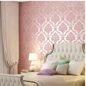 ורוד טפט פרחוני בולט wallcoverings סלון יוקרה preglueing 3D קליפת מקל טפט