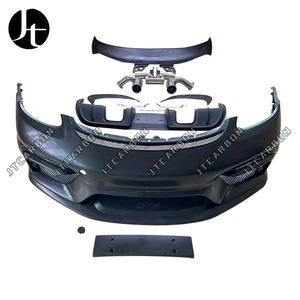 ชุดกันชนหน้า<span class=keywords><strong>รถ</strong></span>รอบทิศทางสำหรับ Porsche 718 Cayman Boxster ปรับเปลี่ยนสไตล์ด้านหลังลิปสปอยเลอร์วัสดุ PP พร้อมไอเสีย - Product Image 4