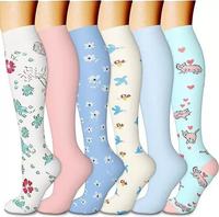 Chaussettes de compression montantes pour le cyclisme, avec logo sur le revers, pour adultes, durables, respirantes, en nylon, pour le sport