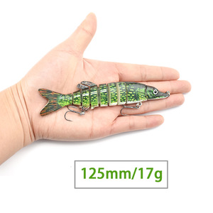 Esca Artificiale Rigida in ABS da 12,5 cm/17 g a Nove Sezioni con Ami, Postura di Nuoto Flessibile, per la Pesca del Dogfish - Product Image 5