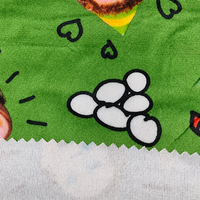 Tissu tricoté en velours imprimé dessin animé 97% polyester, respirant, directement de l'usine Keqiao, pour vêtements, robes, vêtements pour enfants, textile de maison